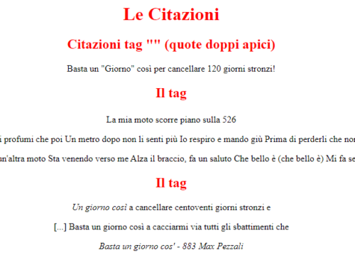 Citazioni in HTML tag q  blockquote e cite
