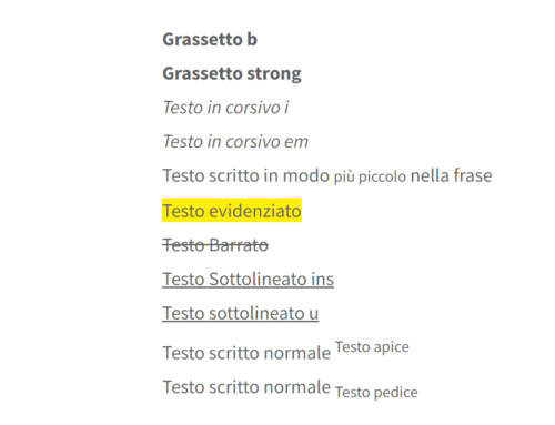 Formattazione del testo in HTML
